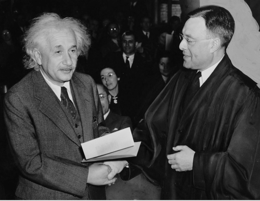 Einstein picture receiving an award